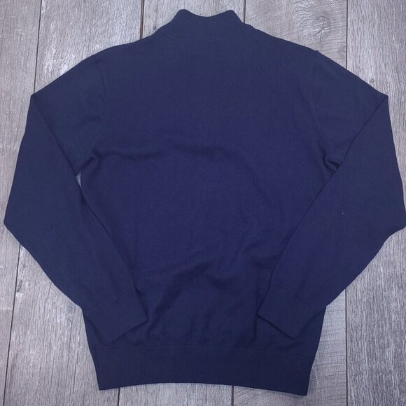 Southern Tide Mens 1/4 Zip Sweater Size Small Blue Solid Cotton Pullover Golf - Picture 2 of 6